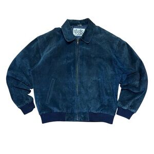 Vintage Studio 7036 Leather Jacket XL Bomber Black Large Suede